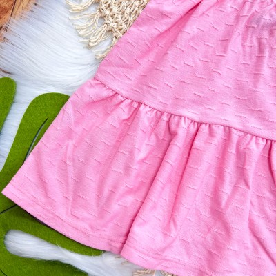 Vestido com Flores Bordadas - Rosa